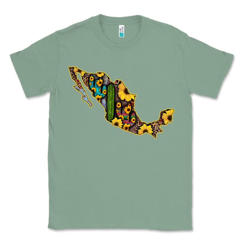 Guerrero Mexico Serape Cactus Sunflower Map Classic Tee by RanaPortraitStore | Teevron