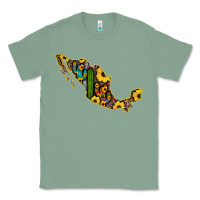 Sage Guerrero Mexico Serape Cactus Sunflower Map Classic Tee - RanaPortraitStore