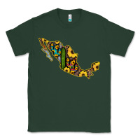 Sports Green Guerrero Mexico Serape Cactus Sunflower Map Classic Tee - RanaPortraitStore