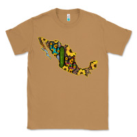 Toasted Coconut Guerrero Mexico Serape Cactus Sunflower Map Classic Tee - RanaPortraitStore