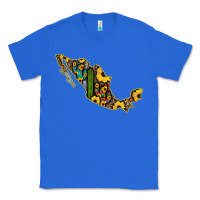 True Royal Guerrero Mexico Serape Cactus Sunflower Map Classic Tee - RanaPortraitStore