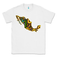 White Guerrero Mexico Serape Cactus Sunflower Map Classic Tee - RanaPortraitStore