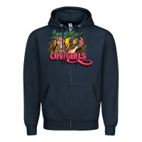 Navy Long life Cowgirls Zipper Hoodie - HowdyJamesFarm