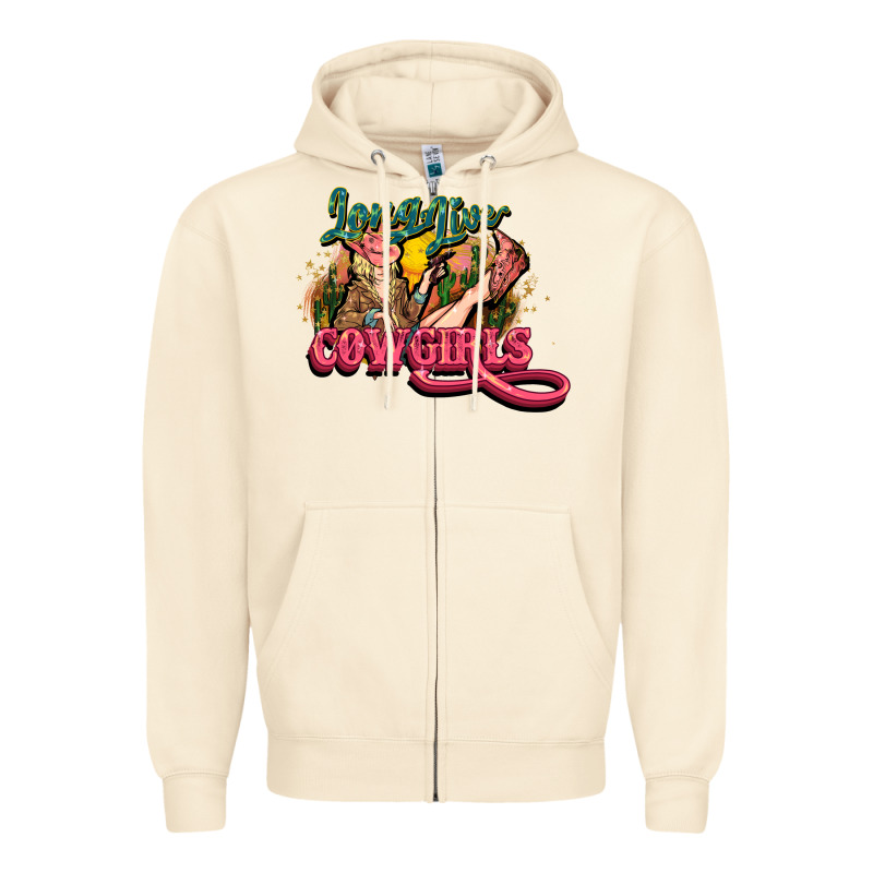 Long Life Cowgirls Zipper Hoodie by HowdyJamesFarm | Teevron
