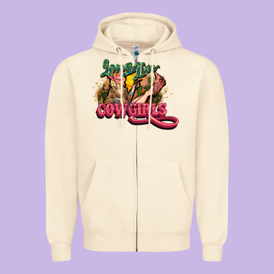 Long Life Cowgirls Zipper Hoodie Designed By Howdyjamesfarm