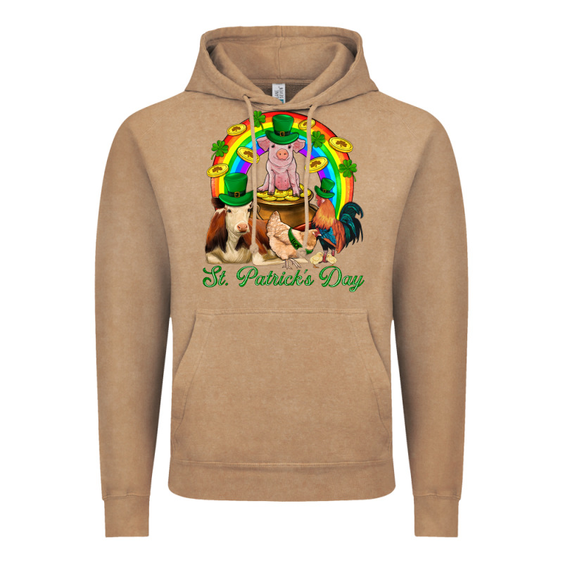 St. Patrick's Day Farm Animal Png Vintage Hoodie by BundleAndBundleShop | Teevron