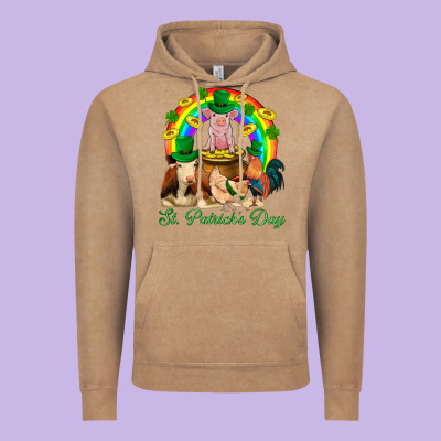 St. Patrick's Day Farm Animal Png Vintage Hoodie Designed By Bundleandbundleshop