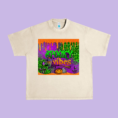 Spooky Vibes Tumbler Urban Heavy Tee Designed By Bundleandbundleshop
