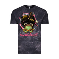 Cloud Black Afro Messy Bun Cosmetologist Vintage Tee - BundleAndBundleShop