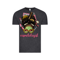 Vintage Black Afro Messy Bun Cosmetologist Vintage Tee - BundleAndBundleShop