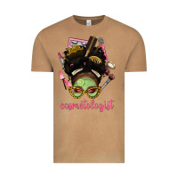 Vintage Camel Afro Messy Bun Cosmetologist Vintage Tee - BundleAndBundleShop