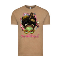 Vintage Coffee Afro Messy Bun Cosmetologist Vintage Tee - BundleAndBundleShop