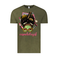 Vintage Olive Afro Messy Bun Cosmetologist Vintage Tee - BundleAndBundleShop