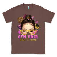 Chestnut Messy Bun Gym Hair Don't Care Bbs Classic Tee - BundleAndBundleShop