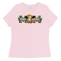 Bubblegum Pink sunflower hereford cattle and cactus  mom Ladies Tee - Jasminsmagicworld