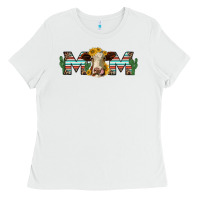 White sunflower hereford cattle and cactus  mom Ladies Tee - Jasminsmagicworld