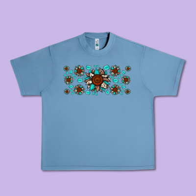 Cowhide Leopard Sunflower Gemstone Urban Heavy Tee Designed By Jahusdesignshop