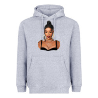 Heather Grey black woman Heavyweight Hoodie - FaDigitalArtStudio
