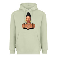 Matcha black woman Heavyweight Hoodie - FaDigitalArtStudio