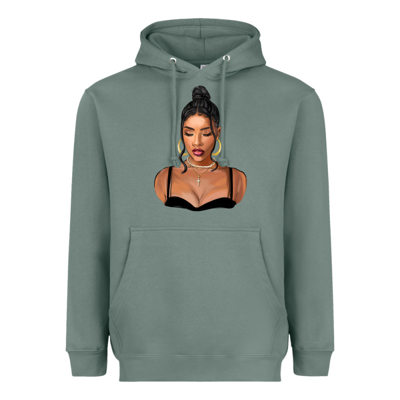 Black Woman Heavyweight Hoodie by FaDigitalArtStudio | Teevron