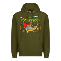 Army Green Hello Summer Premium Hoodie - CowCowDesign