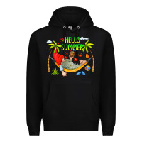 Black Hello Summer Premium Hoodie - CowCowDesign