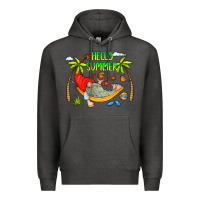 Charcoal Heather Hello Summer Premium Hoodie - CowCowDesign