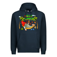 Navy Hello Summer Premium Hoodie - CowCowDesign