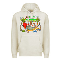 Oatmeal Heather Hello Summer Premium Hoodie - CowCowDesign