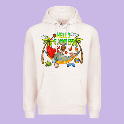 Hello Summer Premium Hoodie Designed By Cowcowdesign