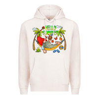 Pale Pink Hello Summer Premium Hoodie - CowCowDesign
