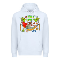 White Hello Summer Premium Hoodie - CowCowDesign