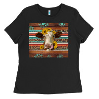 Black western sunflowers gemstone heifer Ladies Tee - Jasminsmagicworld