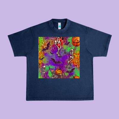 Halloween Party Seamless Pattern Urban Heavy Tee Designed By Bundleandbundleshop