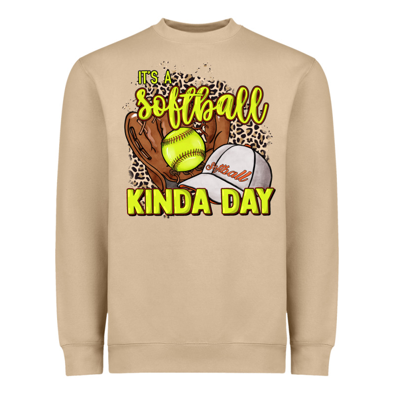 It's A Softball Kinda Day Leopard Heavyweight Sweatshirt by NancyCooperArtShop | Teevron