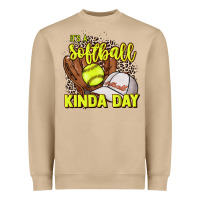 Mushroom It's a Softball kinda day leopard Heavyweight Sweatshirt - NancyCooperArtShop