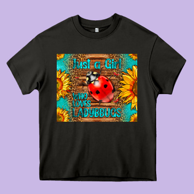 Just A Girl Who Loves Ladybugs Heavy Core Tee Designed By Lillyallendesigns