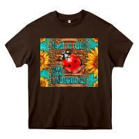 Chocolate Brown just a girl who loves ladybugs Heavy Core Tee - LillyAllenDesigns