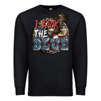 Black I back the blue Premium Sweatshirt - FaDigitalArtStudio