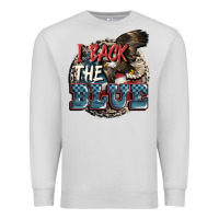 Dove Grey I back the blue Premium Sweatshirt - FaDigitalArtStudio