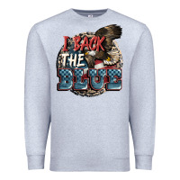 Heather Grey I back the blue Premium Sweatshirt - FaDigitalArtStudio