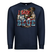 Navy I back the blue Premium Sweatshirt - FaDigitalArtStudio
