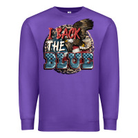 Purple I back the blue Premium Sweatshirt - FaDigitalArtStudio
