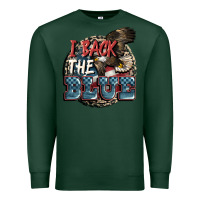 Sports Green I back the blue Premium Sweatshirt - FaDigitalArtStudio