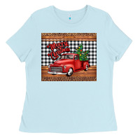 Baby Blue merry Christmas truck Ladies Tee - Jasminsmagicworld