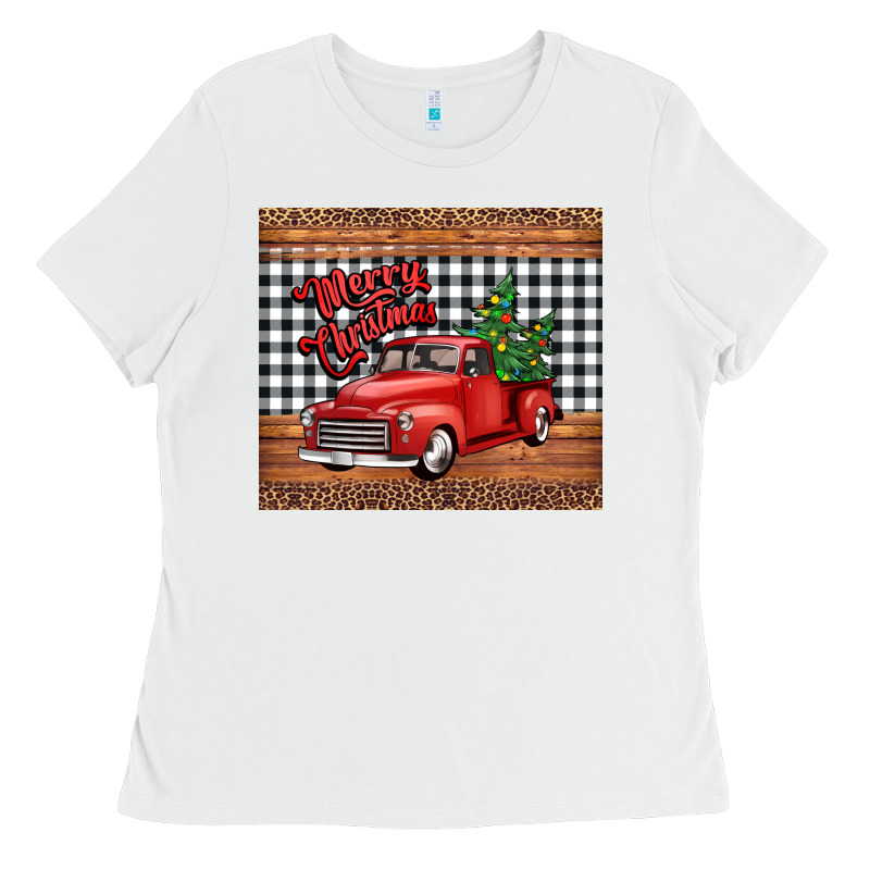 Merry Christmas Truck Ladies Tee by Jasminsmagicworld | Teevron