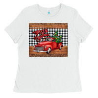 White merry Christmas truck Ladies Tee - Jasminsmagicworld