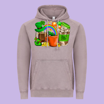 St. Patricks Day Coffee Cups Vintage Hoodie Designed By Bundleandbundleshop
