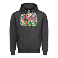 Charcoal Heather Easter vibes Easter Day Zipper Hoodie - HowdyJamesFarm