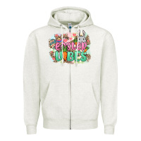 Oatmeal Heather Easter vibes Easter Day Zipper Hoodie - HowdyJamesFarm